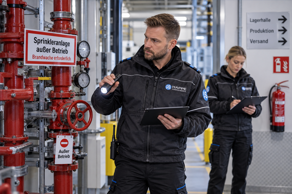Brandwache bei Ausfall einer Brandmeldeanlage oder Sprinkleranlage in NRW durch Happe Sicherheitsdienste